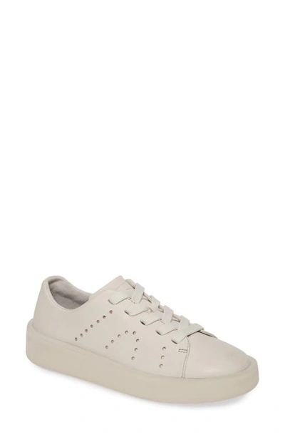 Shop Camper Courb Perforated Low Top Sneaker In Beige Leather