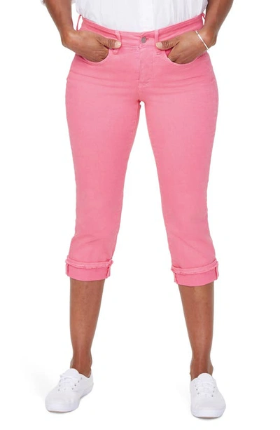 Shop Nydj Marilyn Crop Cuff Jeans In Pink Flamingo