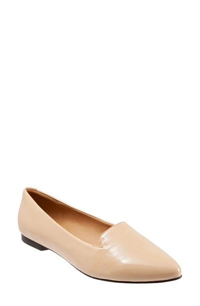 Shop Trotters Harlowe Pointed Toe Loafer In Nude Faux Leather