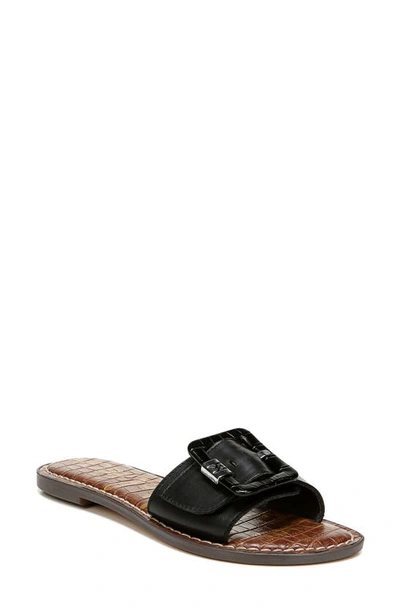 Shop Sam Edelman Granada Slide Sandal In Black/ Black Leather