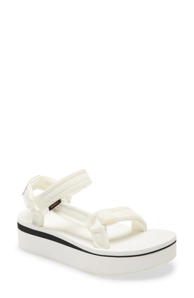 Shop Teva Flatform Universal Sandal In Bright White Fabric