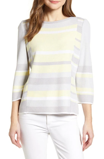 Shop Ming Wang Colorblock Sweater In Mey Lemon/ Multi