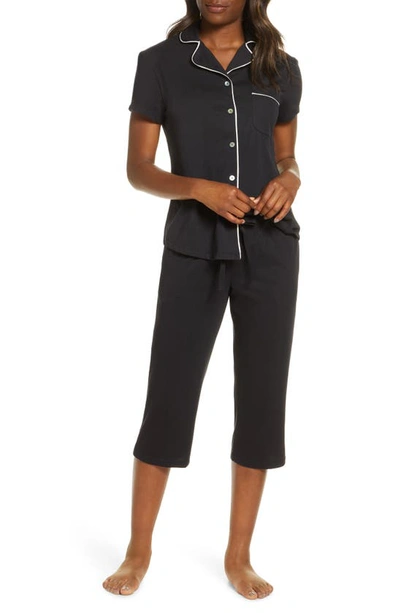 Shop Lusome Donna Crop Pajamas In Black