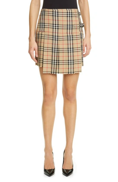 Burberry Vintage Check Wool Kilt In Multi