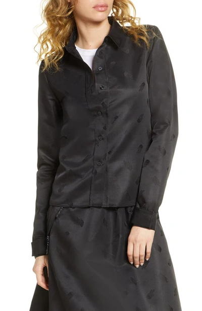 Shop The North Face Logo Button-down Shirt In Black