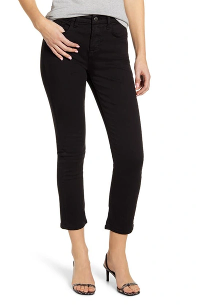 Shop Jen7 By 7 For All Mankind Jen7 High Waist Ankle Slim Straight Leg Jeans In Black