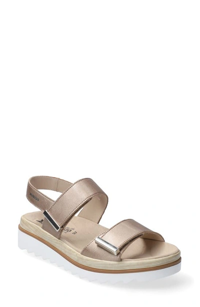 Shop Mephisto Dominica Sandal In Pewter Metallic Leather