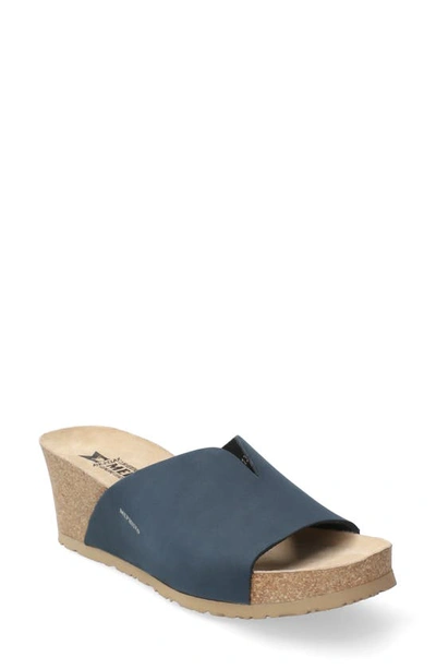 Shop Mephisto Lisane Slide Sandal In Navy Nubuck Leather