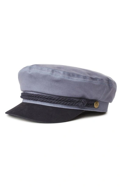 Shop Brixton Fiddler Cap In Slate/ Navy