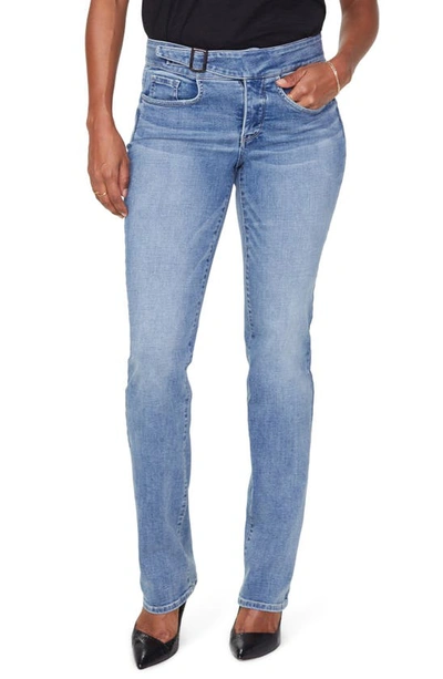 Shop Nydj Marilyn Buckle Waist Straight Leg Jeans In Coheed