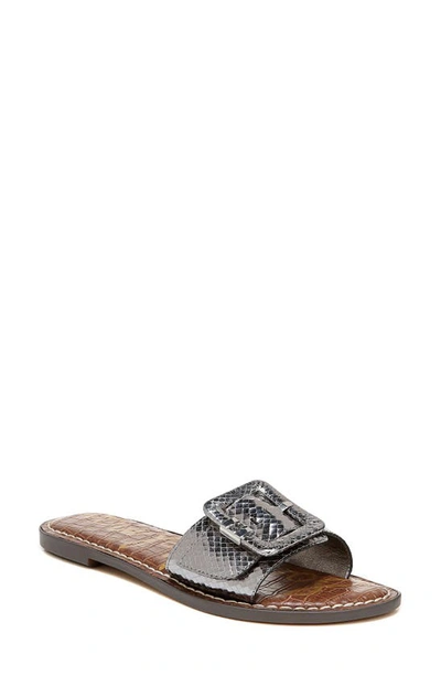 Shop Sam Edelman Granada Slide Sandal In Pewter Leather