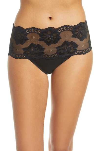 Wacoal Women's Light and Lacy Brief Panty, Black, Small 