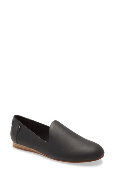 Shop Toms Darcy Flat Loafer In Black Leather