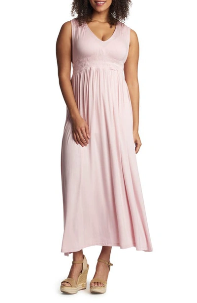 Shop Everly Grey Valeria Maternity/nursing Maxi Dress In Blush