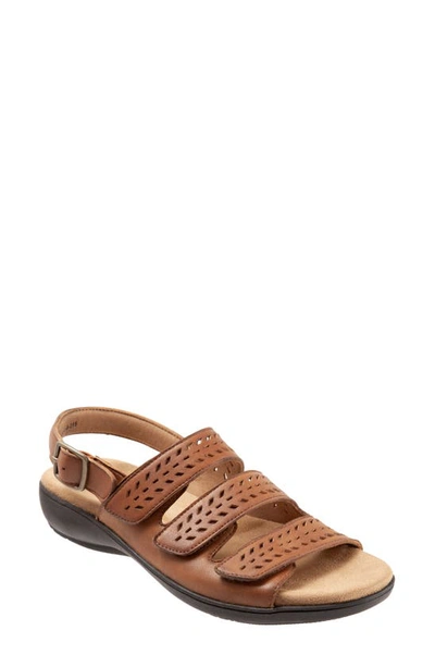 Shop Trotters Trinity Sandal In Luggage Leather