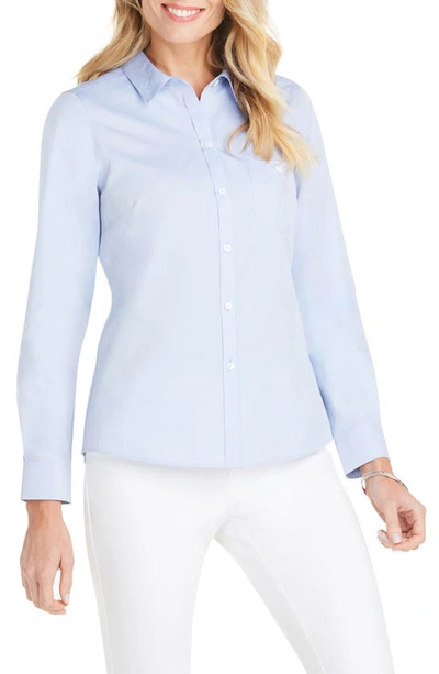 Shop Foxcroft The Hampton Button Down Shirt In Blue Wave