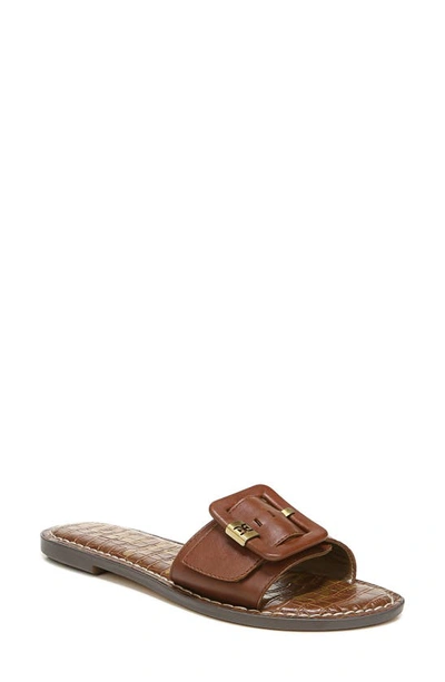 Shop Sam Edelman Granada Slide Sandal In Dark Bourbon Leather