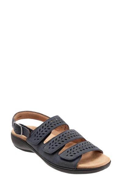 Shop Trotters Trinity Sandal In Navy Leather