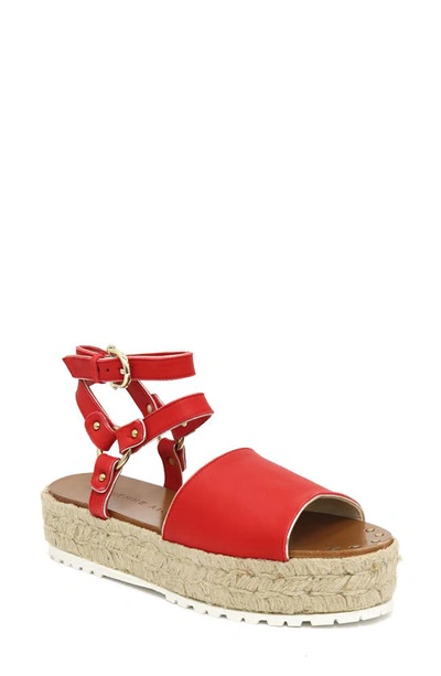 Shop Etienne Aigner Winona Ankle Strap Platform Sandal In Poppy Nappa Leather
