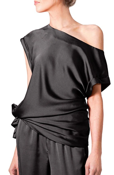 Light Codes Cuffed Tie Tunic In Onyx