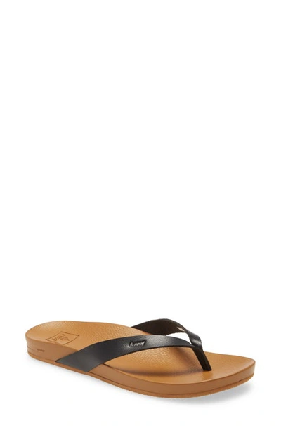 Shop Reef Cushion Bounce Court Flip Flop In Black/ Natural