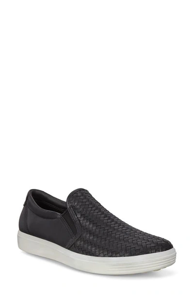 Shop Ecco Soft 7 Slip-on Sneaker In Black Leather