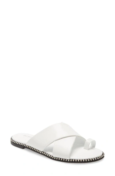 Shop Bcbgeneration Zalli Toe Loop Sandal In Bright White Leather