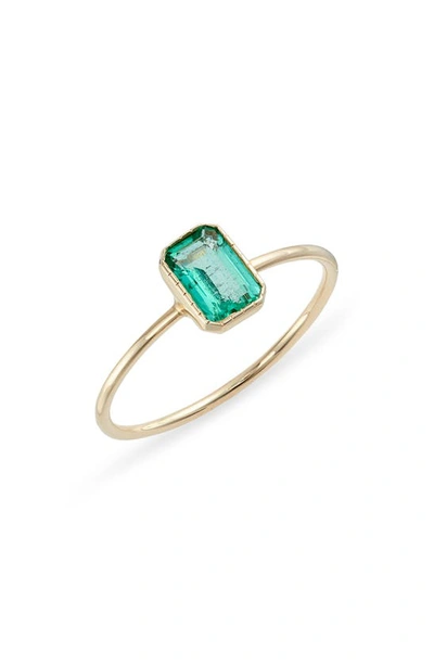 Shop Jennie Kwon Designs Emerald Solitaire Ring In Yellow Gold
