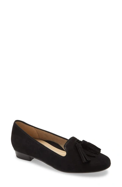 Shop Ara Belinda Ballet Flat In Black Suede