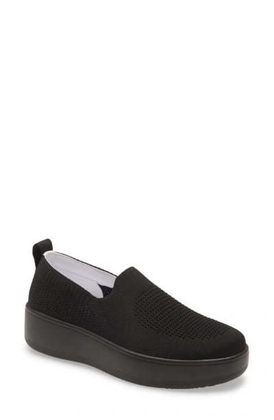 Shop Traq By Alegria Qaravan Platform Slip-on Sneaker In Black Fabric