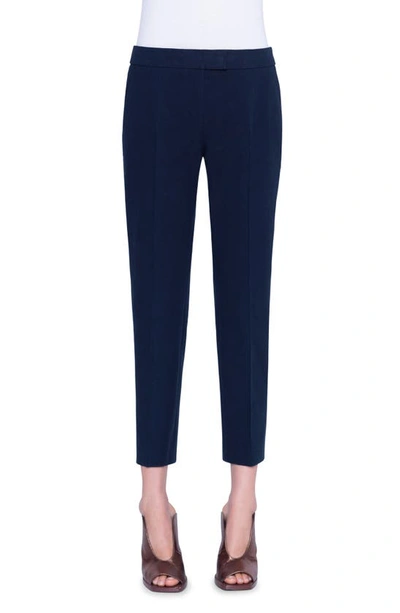 Akris Punto Frankie Straight-leg Cotton-stretch Cropped Pants In Navy