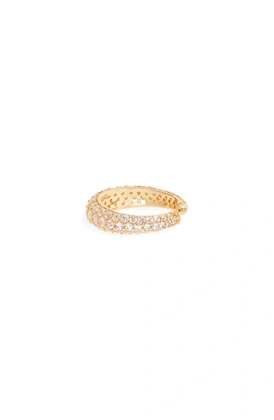 Shop Tom Wood Slim Zirconia Ear Cuff In Silver/ 9k Gold