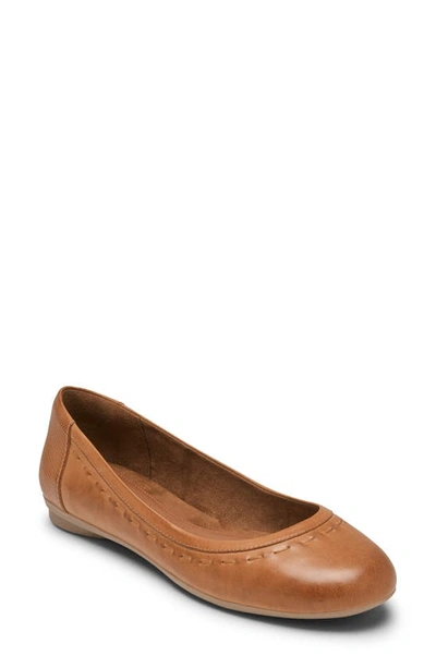 Shop Rockport Cobb Hill Maiika Ballet Flat In Tan Leather