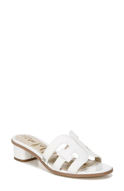 Shop Sam Edelman Illie Logo Strap Slide Sandal In Bright White Leather