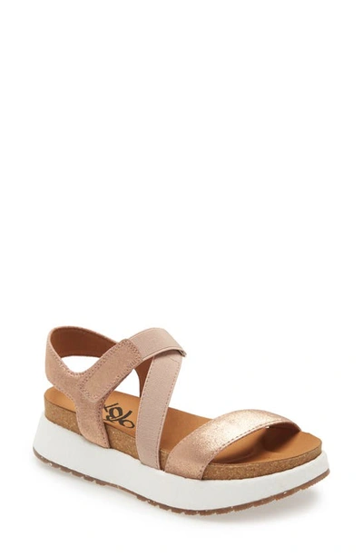 Shop Otbt Sierra Platform Wedge Sandal In Copper Leather