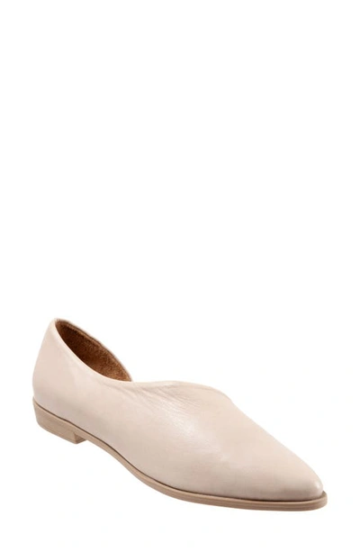 Shop Bueno Brandi Half D'orsay Flat In Light Grey Leather