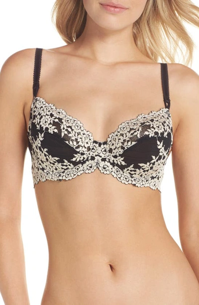 Wacoal Embrace Lace Stretch-lace Plunge Underwired Bra In Black