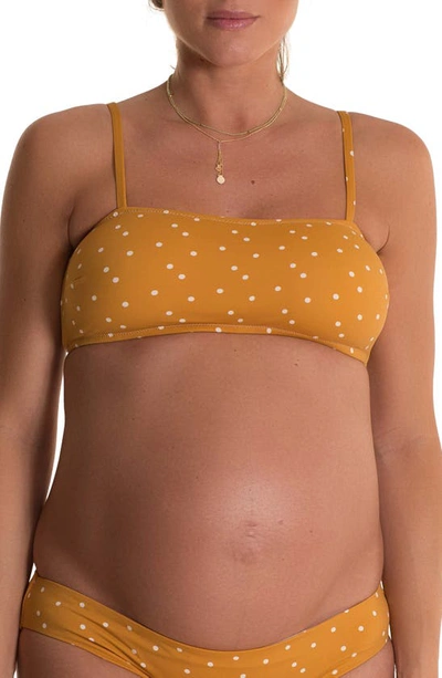 Shop Pez D'or Ana Bandeau Maternity Bikini Top In Mustard
