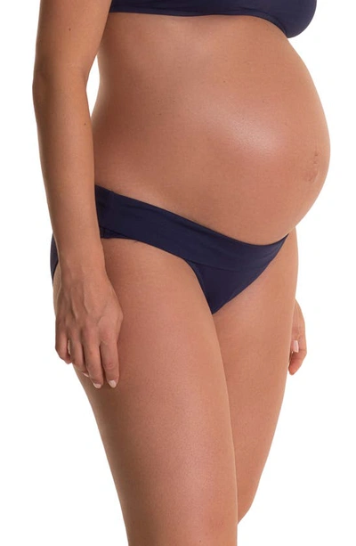 Shop Pez D'or Olivia Maternity Bikini Bottoms In Navy