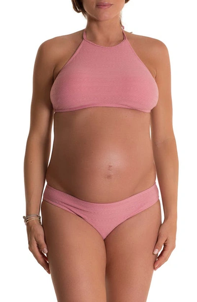 Shop Pez D'or Eva Ibiza Two-piece Maternity Swimsuit In Pink