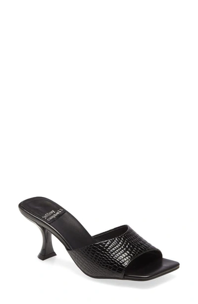 Shop Jeffrey Campbell Mr-big Slide Sandal In Black Croco Patent