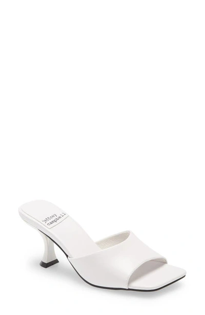 Shop Jeffrey Campbell Mr-big Slide Sandal In White Leather