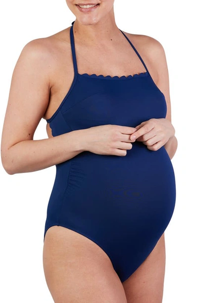 Shop Cache Coeur Kyoto One-piece Maternity Swimsuit In Marine