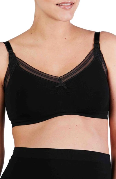 Shop Cache Coeur Milk Seamless Wireless Maternity/nursing Bra In Black