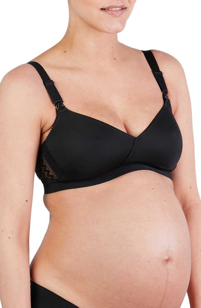 Shop Cache Coeur Serena Wireless Lace Nursing Bra In Black