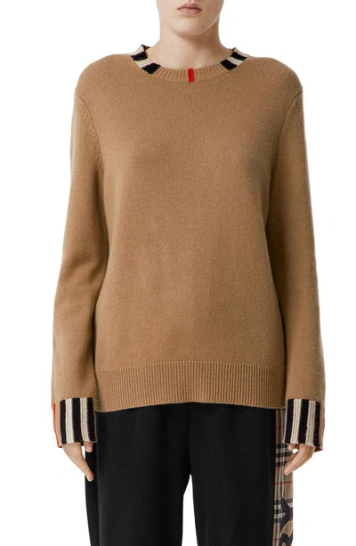 Shop Burberry Eyre Cashmere Sweater In Archive Beige