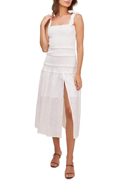 Shop Astr Tessa Smocked Midi Sundress In White