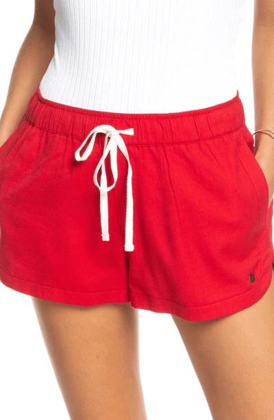 Shop Roxy New Impossible Love Shorts In Lipstick Red