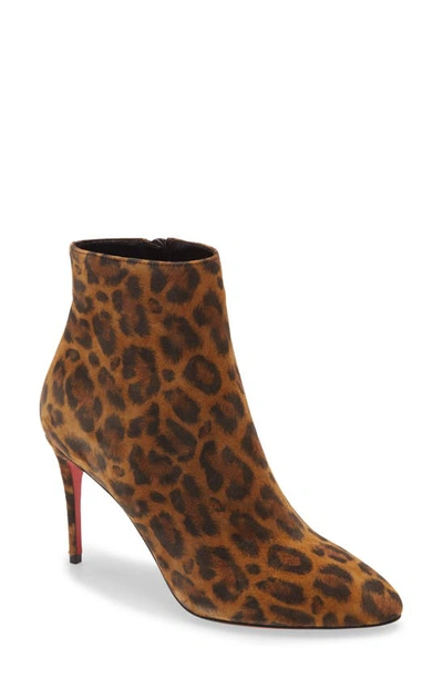 Shop Christian Louboutin Eloise Pointed Toe Bootie In Leopard/ Black