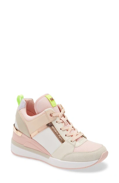 Shop Michael Michael Kors Georgie Wedge Sneaker In Cream Multi